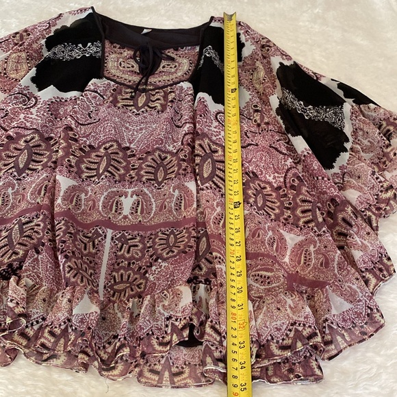 FREE PEOPLE Bohemian Tunic Top Dress Dusty Rose & Gray Brown Size S/P 🌸 - Picture 6 of 16